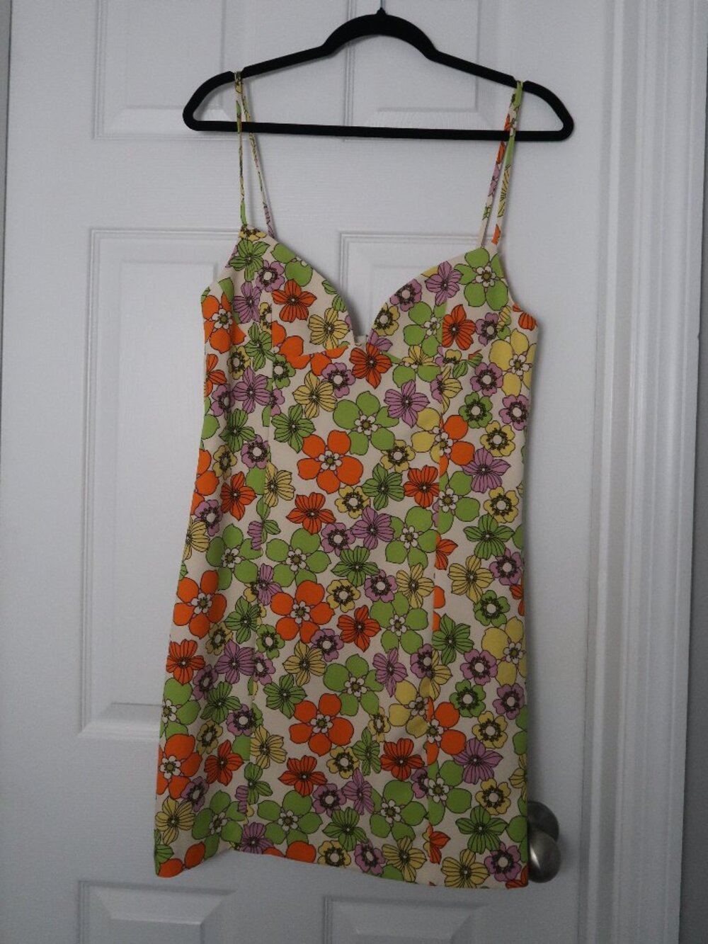 Zara Retro Floral Slip Mini Dress